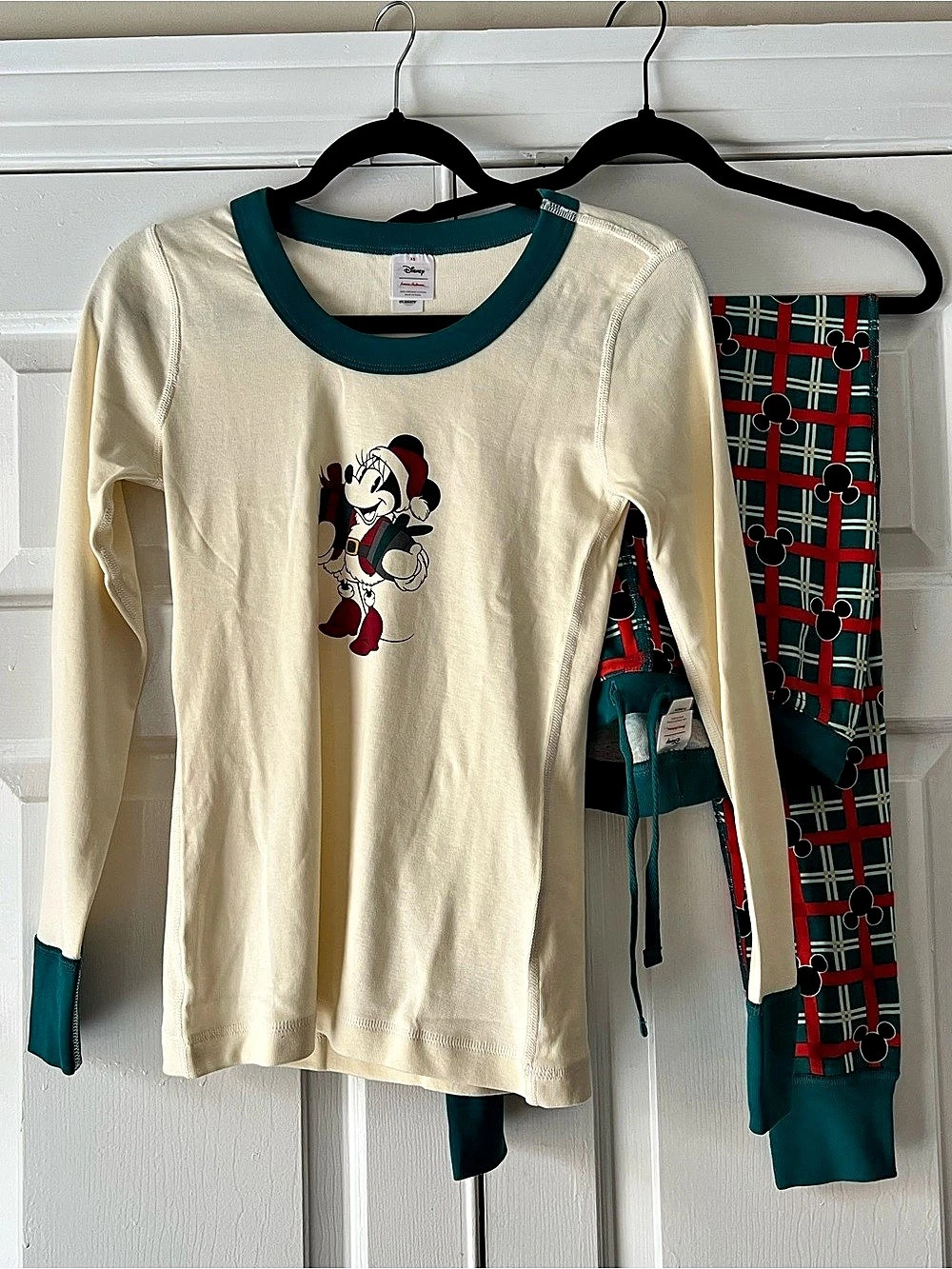 Hanna Andersson Disney Minnie Mouse Holiday Long John Pajama Set Plaid Pajama
